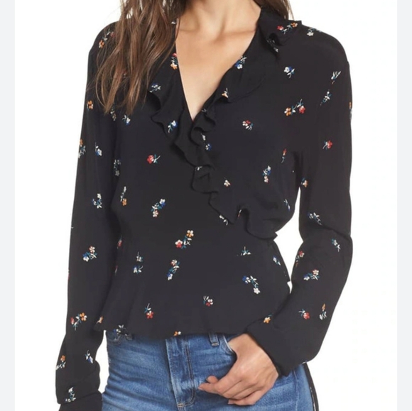 Rails "Simone" floral wrap shirt Sz M - Picture 1 of 9